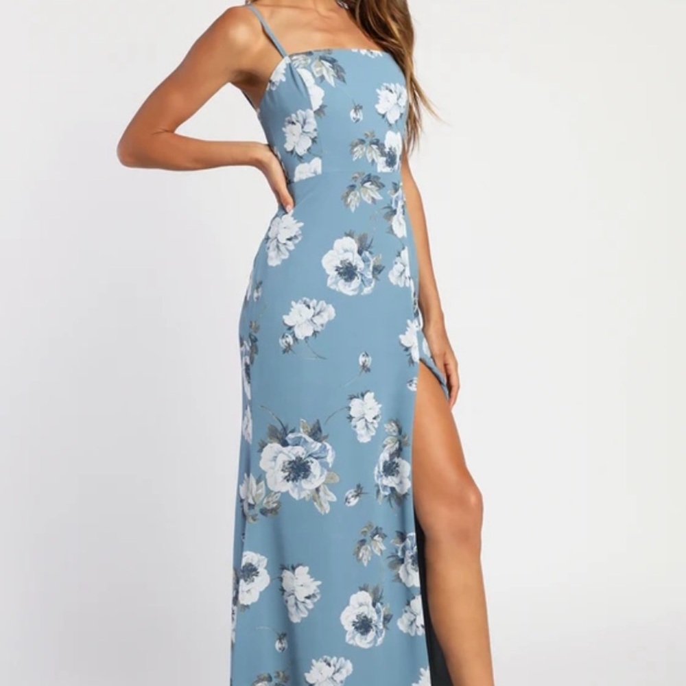 Floral Blue Maxi Dress